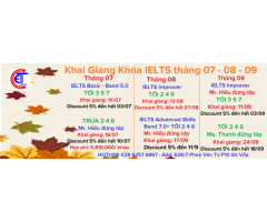 Khai giảng lớp IELTS tháng 07 08 09/2018 tại CET Gò Vấp