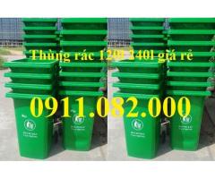 Giá rẻ thùng rác 240 lít tại đồng tháp- Thùng rác 120 lít màu xanh 2 bánh xe- lh 0911082000