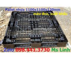 Pallet nhựa 1100x1100x125mm màu đen