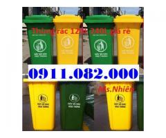 Thùng rác ngoài trời, thùng rác 120 lít 240 lít giá rẻ tại cần thơ- thùng rác nắp kín- lh 0911082000