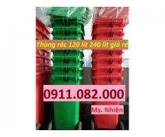Thùng rác 240 lít giá rẻ tại An giang- thùng rác nhựa 2 bánh xe- lh 0911082000