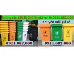 Thùng rác 240 lít giá rẻ tại An giang- thùng rác nhựa 2 bánh xe- lh 0911082000