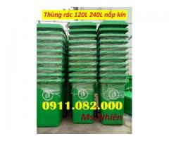 Thùng rác màu xanh giá sỉ- thùng rác 120 lít 240 lít giá rẻ tại kiên giang- lh 0911082000