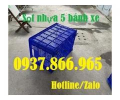 Giá sọt nhựa có bánh xe
