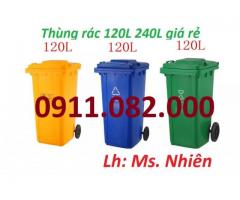 Nơi bán thùng rác rẻ nhất tỉnh bạc liêu- Giảm giá thùng rác 120L 240l 660l giá sỉ- lh 0911082000