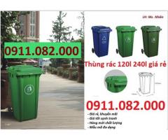 Nơi bán thùng rác rẻ nhất tỉnh bạc liêu- Giảm giá thùng rác 120L 240l 660l giá sỉ- lh 0911082000