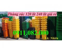Giá rẻ thùng rác nhựa hdpe tại an giang- thùng rác 120l 240l- lh 0911082000