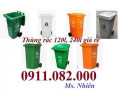 Thanh lý thùng rác 120 lít, 240 lít, 660 lít giá rẻ tại cần thơ- thùng rác màu xanh- lh 0911082000