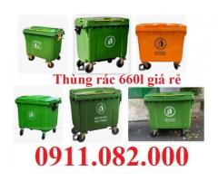 Thanh lý thùng rác 120 lít, 240 lít, 660 lít giá rẻ tại cần thơ- thùng rác màu xanh- lh 0911082000