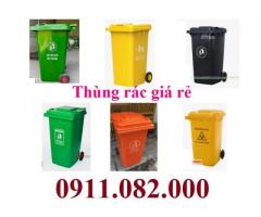 Thanh lý thùng rác 120 lít, 240 lít, 660 lít giá rẻ tại cần thơ- thùng rác màu xanh- lh 0911082000