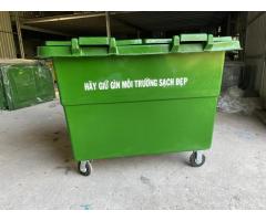Xe đẩy gom rác khu dân cư 660L 4 bánh xe nhựa Composite giá rẻ