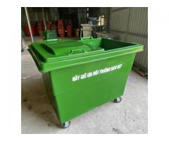Xe đẩy gom rác khu dân cư 660L 4 bánh xe nhựa Composite giá rẻ
