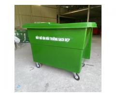 Xe đẩy gom rác khu dân cư 660L 4 bánh xe nhựa Composite giá rẻ