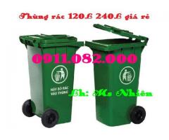 Cung cấp thùng rác giá rẻ uy tín, thùng rác 120l 240l nắp kín đủ màu- lh 0911082000