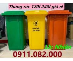 Bán thùng rác nhỏ , thùng rác lớn giá rẻ tại vĩnh long- thùng rác 120l 240l 660l- lh 0911082000