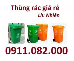 Bộ đôi thùng rác 120l và 240 lít giá rẻ tại cần thơ- thùng rác công cộng-lh 0911082000