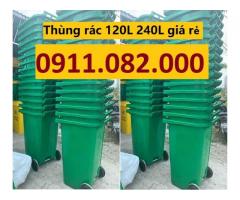 Thùng rác chính hãng giá rẻ tại cần thơ- thùng rác nắp kín 240 lít- lh 0911082000