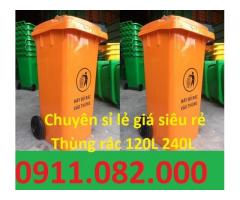 Mua thùng rác nhựa giá rẻ tại vĩnh long- thùng rác 120L 240L giá sỉ- lh 0911082000