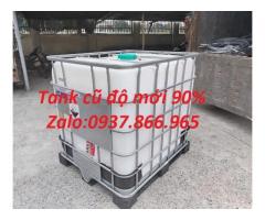 Bồn nhựa công nghiệp có khung, tank cũ, bồn nhựa màu trắng 1000l hàng mới