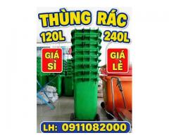 Thùng Rác Công Nghiệp Giá Tận Xưởng- thùng rác 120L 240L giá rẻ- lh 0911082000