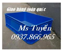 Giá thùng nhựa xanh dương có nắp, thùng nhựa HPDE, thùng nhựa cao 20, thùng